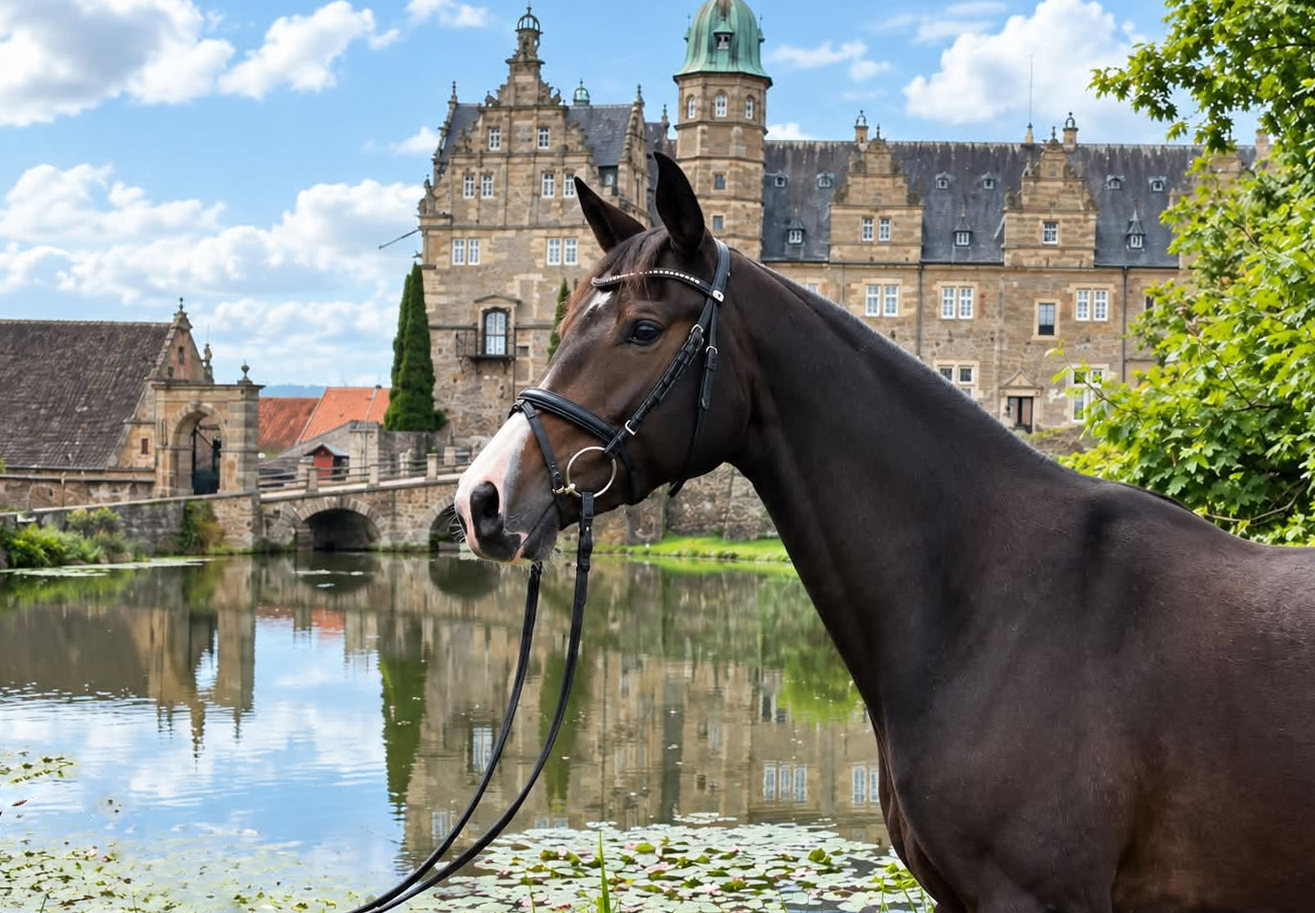 Trakehner Stute  Giavedia (dreij�hrig) - Trakehner Gest�t H�melschenburg - Foto Beate Langels